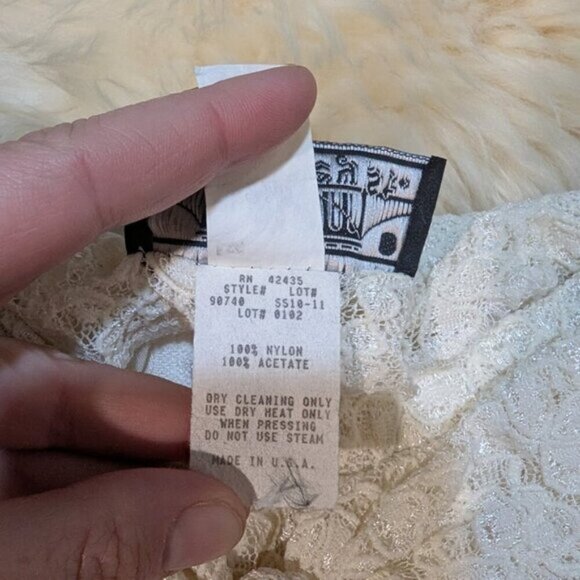 Vintage Chauncey St. Ivory Lace Midi Dress Women Size 5 - Picture 7 of 10